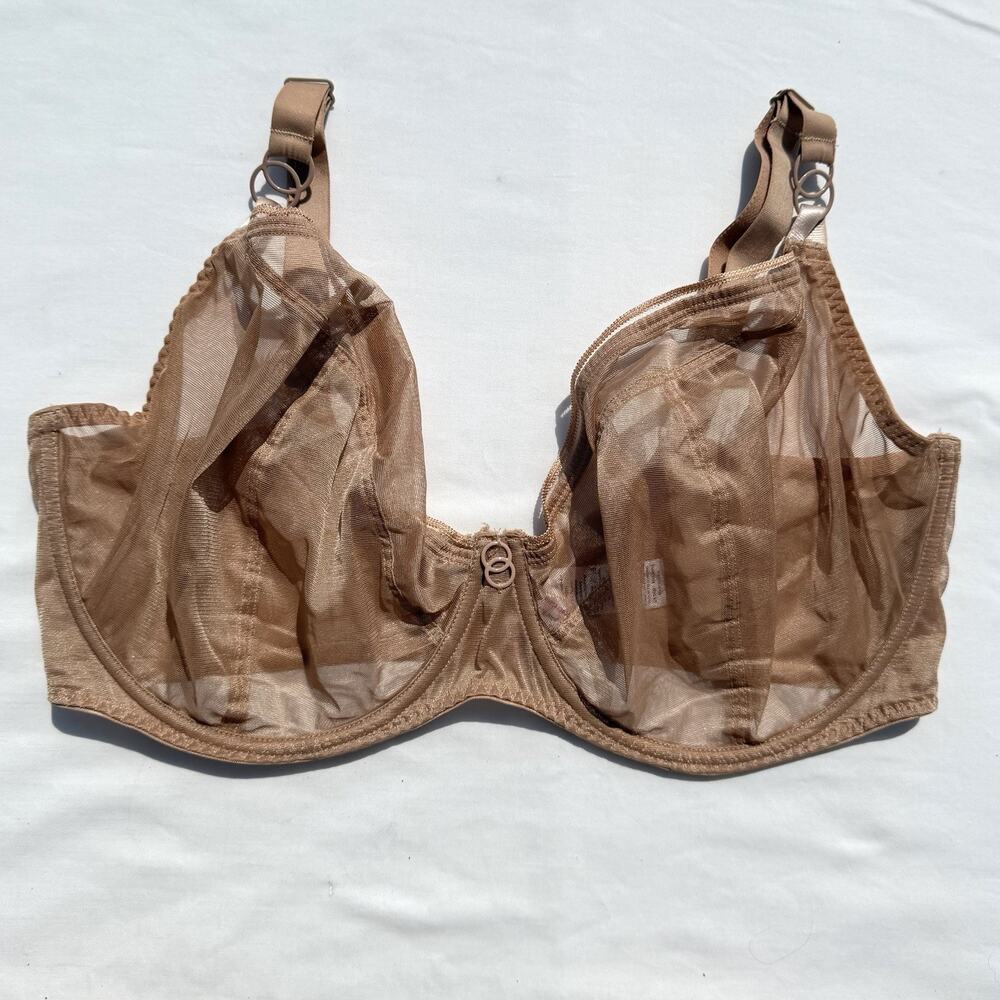 Curvy Kate Lifestyle Plunge Bra 40J Beige Mesh Underwire